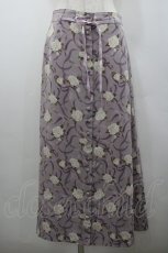 画像1: INGEBORG / 薔薇&ドットリボン柄前開きスカート L ラベンダー I-26-02-06-088-LO-SK-SA-ZI (1)