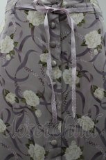 画像2: INGEBORG / 薔薇&ドットリボン柄前開きスカート L ラベンダー I-26-02-06-088-LO-SK-SA-ZI (2)