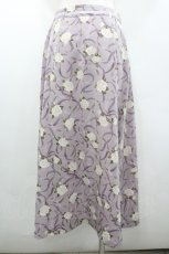 画像3: INGEBORG / 薔薇&ドットリボン柄前開きスカート L ラベンダー I-26-02-06-088-LO-SK-SA-ZI (3)