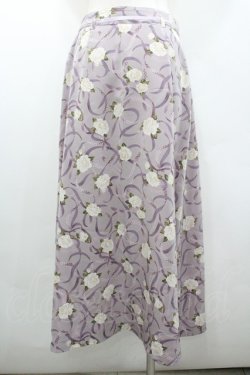 画像3: INGEBORG / 薔薇&ドットリボン柄前開きスカート L ラベンダー I-26-02-06-088-LO-SK-SA-ZI