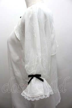 画像3: axes femme kawaii / レース重ね半袖ブラウス  白 I-26-02-06-001-AX-BL-AS-ZI