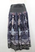 OZZ ANGELO / 絵画pt2wayスカート  ブルー I-26-02-06-094-OO-SK-SA-ZI