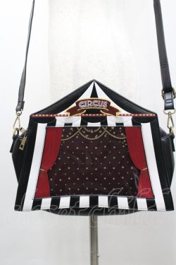 画像1: axes femme kawaii / サーカステントバッグ  黒Ｘ白Ｘボルドー I-26-02-06-105-AX-BG-SA-ZI