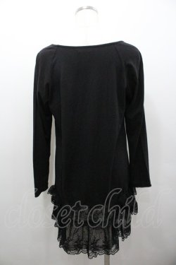 画像3: PINK HOUSE / 裾2段レース長袖トップス  ブラック I-26-02-06-011-LO-TO-SA-ZI