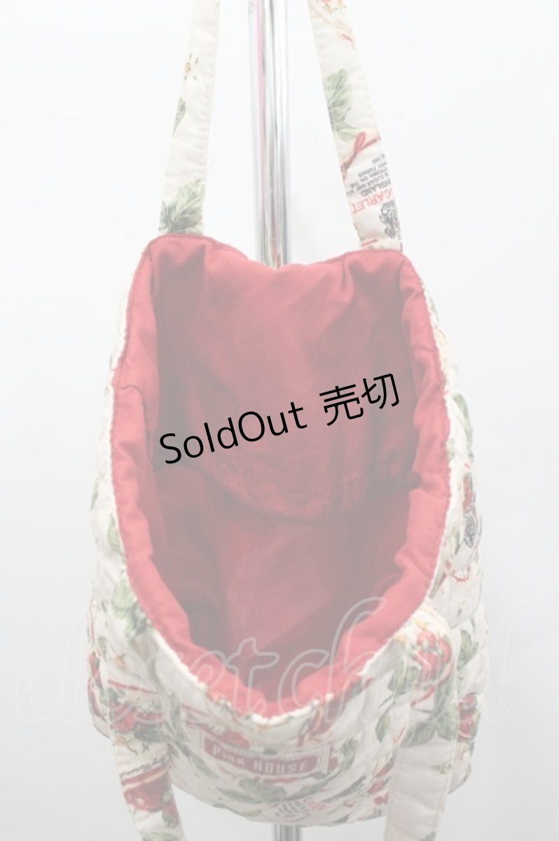 画像3: PINK HOUSE / ムック本付録　キルティングバッグ  アイボリーＸ緑Ｘ赤 I-26-02-06-118-LO-BG-SA-ZT0222K (3)