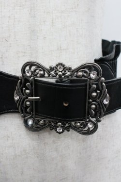 画像2: axes femme / クラシカルバックルベルト  黒Ｘシルバー I-26-02-06-124-AX-AC-SA-ZI