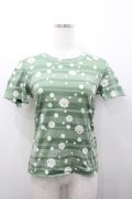 INGEBORG / 水玉ボーダーTシャツ M グリーン I-26-02-06-015-LO-TS-SA-ZI