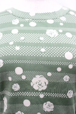 画像2: INGEBORG / 水玉ボーダーTシャツ M グリーン I-26-02-06-015-LO-TS-SA-ZI