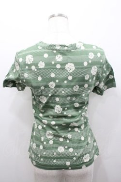 画像3: INGEBORG / 水玉ボーダーTシャツ M グリーン I-26-02-06-015-LO-TS-SA-ZI