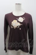 PINK HOUSE / ティーカップpt長袖Tシャツ M ブラウン I-26-02-06-021-LO-TS-SA-ZI