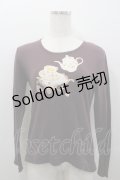 PINK HOUSE / ティーカップpt長袖Tシャツ M ブラウン I-26-02-06-021-LO-TS-SA-ZI
