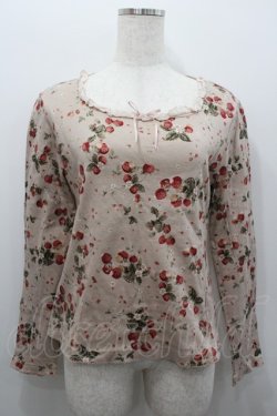 画像1: PINK HOUSE / 苺柄カットソー L ピンク I-26-02-06-022-LO-TO-SA-ZI