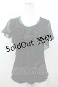 INGEBORG / レース重ね着風トップス M ブラック I-26-02-06-024-LO-TO-SA-ZI