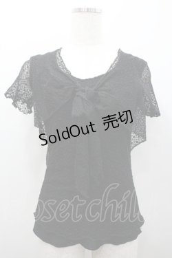 画像1: INGEBORG / レース重ね着風トップス M ブラック I-26-02-06-024-LO-TO-SA-ZI