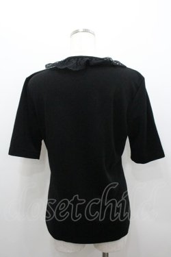 画像3: INGEBORG / レース付き半袖カーディガン L ブラック I-26-02-06-027-LO-TO-SA-ZI