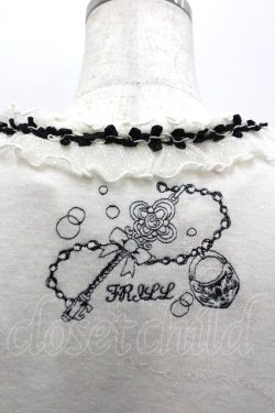 画像3: FRILL / はしごレースリボンカーディガン  白Ｘ黒 I-26-02-06-028-HN-TO-SA-ZI