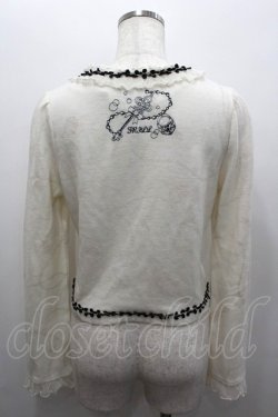 画像4: FRILL / はしごレースリボンカーディガン  白Ｘ黒 I-26-02-06-028-HN-TO-SA-ZI