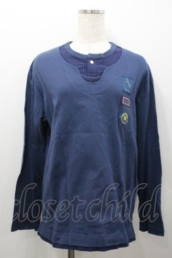 画像1: Karl Helmut / ワッペン&後ろロゴカットソー  ネイビー I-26-02-06-029-EL-TO-SA-ZI