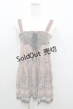 画像1: axes femme / フロッキーパネル2WAYチュニ  ブラウン I-26-02-08-034-AX-TO-SA-ZI