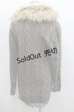 画像3: axes femme / ファー襟ロングニットカーディガン  ブラウン I-26-02-08-038-AX-TO-SA-ZI