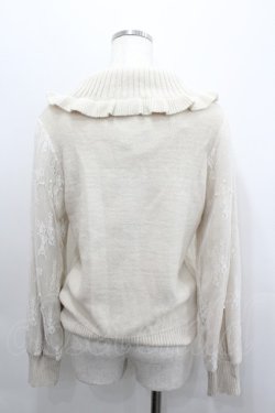 画像3: axes femme / 釦付き袖レースニットプルオーバー  ベージュ I-26-02-08-039-AX-TO-HR-ZI