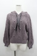 axes femme / ケーブル編みニットパーカー  パープル I-26-02-08-041-AX-TO-SA-ZI