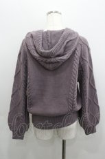 画像3: axes femme / ケーブル編みニットパーカー  パープル I-26-02-08-041-AX-TO-SA-ZT0406K (3)