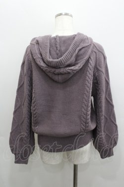 画像3: axes femme / ケーブル編みニットパーカー  パープル I-26-02-08-041-AX-TO-SA-ZI