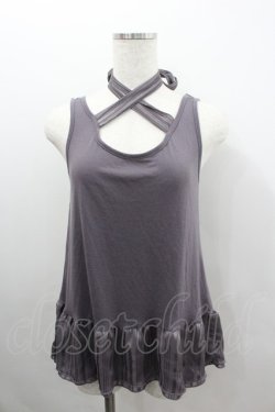 画像1: axes femme / ホルター付きアンサンブルプルオーバー  パープル I-26-02-08-043-AX-TO-SA-ZI