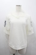 axes femme / ラメール刺繍トップス  白 I-26-02-08-005-AX-TO-SA-ZI