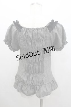 画像3: axes femme / チェック柄ペプラムトップス  黒チェック I-26-02-08-046-AX-TO-SA-ZI