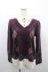 画像1: axes femme / アーガイルニット重ね風シャツトップス  パープルＸアイボリー I-26-02-08-047-AX-TO-SA-ZI (1)