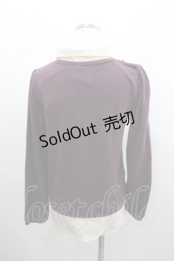 画像3: axes femme / アーガイルニット重ね風シャツトップス  パープルＸアイボリー I-26-02-08-047-AX-TO-SA-ZI