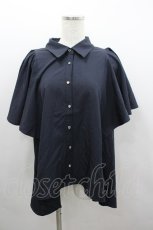 画像1: axes femme / ケープ風フレア袖ロングシャツ  黒 I-26-02-08-049-AX-BL-HR-ZI (1)