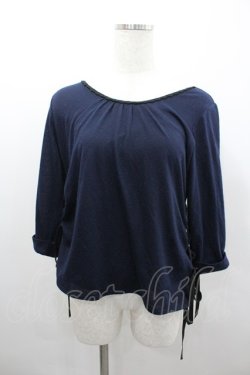 画像1: axes femme / サイドレースアップカットプル  ネイビー I-26-02-08-052-AX-TO-SA-ZI