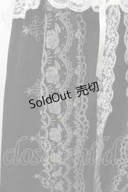 画像2: axes femme / フロッキー薔薇プリントシフォンキャミベビードール  黒Ｘ白Ｘベージュ I-26-02-08-053-AX-OP-SA-ZI