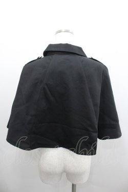 画像3: axes femme / チェーン付きダブル釦ケープ  黒 I-26-02-08-055-AX-JA-SA-ZI