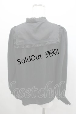 画像3: axes femme kawaii / セーラー立ち襟ブラウス  黒 I-26-02-08-056-AX-BL-HR-ZI