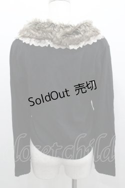 画像3: axes femme / ファー付ニットカーデ  黒Ｘブラウン I-26-02-08-059-AX-TO-SA-ZI