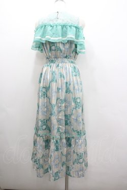 画像3: axes femme POETIQUE / アクアマリン肩あきワンピース M ミントＸアイボリー I-26-02-08-066-AX-OP-SA-ZI