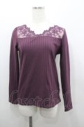 axes femme / 繊細レース長袖インナー  パープル I-26-02-08-071-AX-TO-HR-ZI
