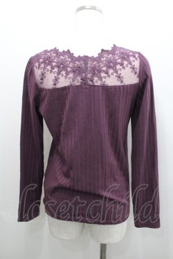 画像3: axes femme / 繊細レース長袖インナー  パープル I-26-02-08-071-AX-TO-HR-ZI