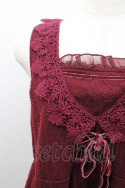 画像2: axes femme / ウエストレースアップワンピース  ボルドー I-26-02-08-072-AX-OP-SA-ZI