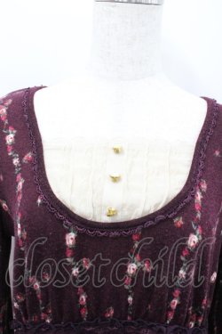 画像2: axes femme / ローズパネル柄カットチュニ  ボルドー I-26-02-08-075-AX-OP-SA-ZI