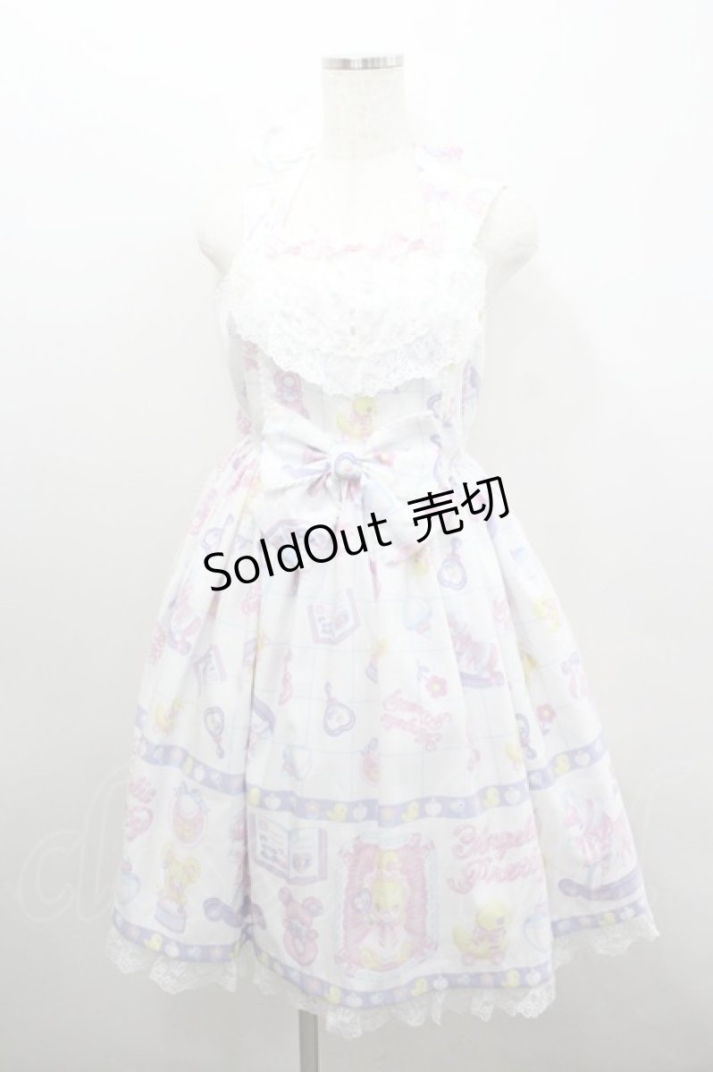 画像1: Angelic Pretty / Baby Toysジャンパースカート  白 I-26-02-08-079-AP-OP-SA-ZI (1)