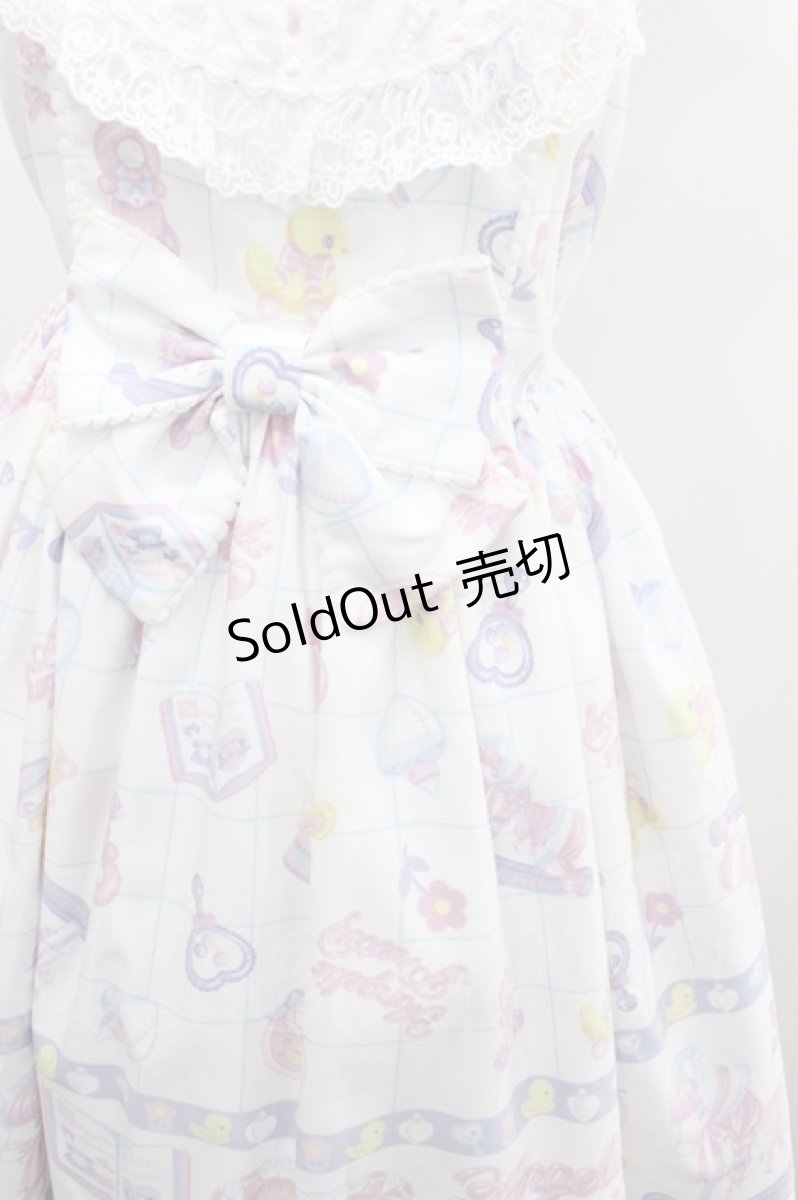 画像2: Angelic Pretty / Baby Toysジャンパースカート  白 I-26-02-08-079-AP-OP-SA-ZI (2)