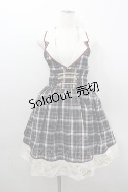 画像1: axes femme / ギフト刺繍ホルターOP M ネイビー I-26-02-08-080-AX-OP-TE-ZI