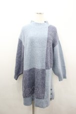 画像1: axes femme / バイカラーニットチュニック  ブルー I-26-02-08-083-AX-TO-HR-ZT0406K (1)
