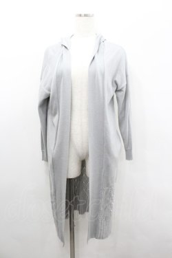 画像1: axes femme / 裾切替フードロングカーディガン  ライトグレー I-26-02-08-084-AX-TO-HR-ZI