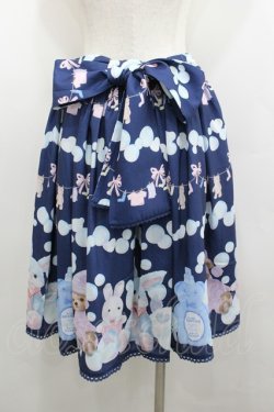画像3: axes femme kawaii / ランドリー柄スカート  紺 I-26-02-08-093-AX-SK-HR-ZI